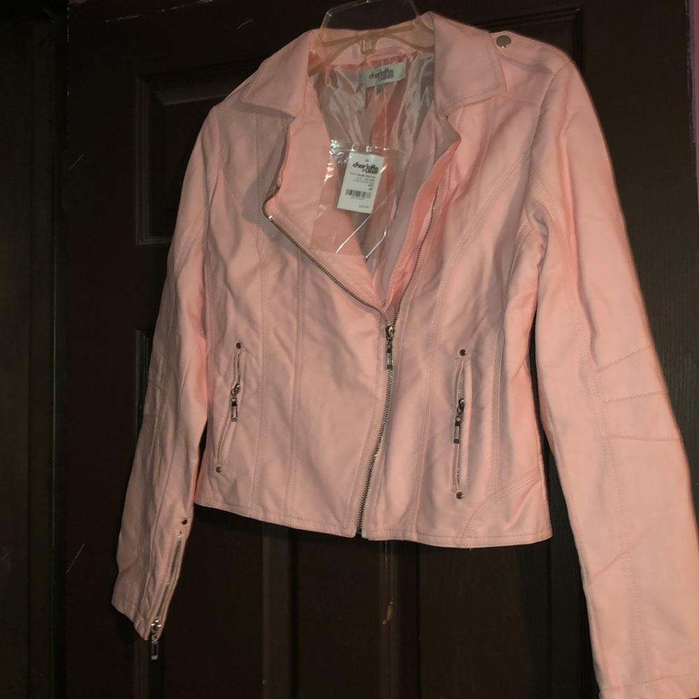 Light pink leather jacket